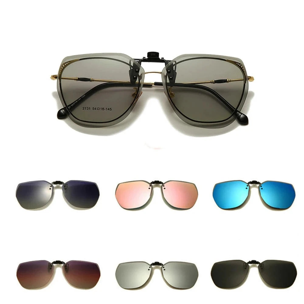 Polarized Clip-On Flip-Up Photochromic Sunglasses